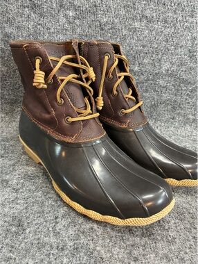 Sperry Women's Leather Upper Duck Boots Size 12M Brown
